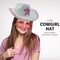 4E's Novelty White Cowgirl Hat with Pink Star, Brim Sequins and Light Pink Heart Sunglasses - Sparkly Cowgirl Hat Perfect Cowgirl Costume for Girls